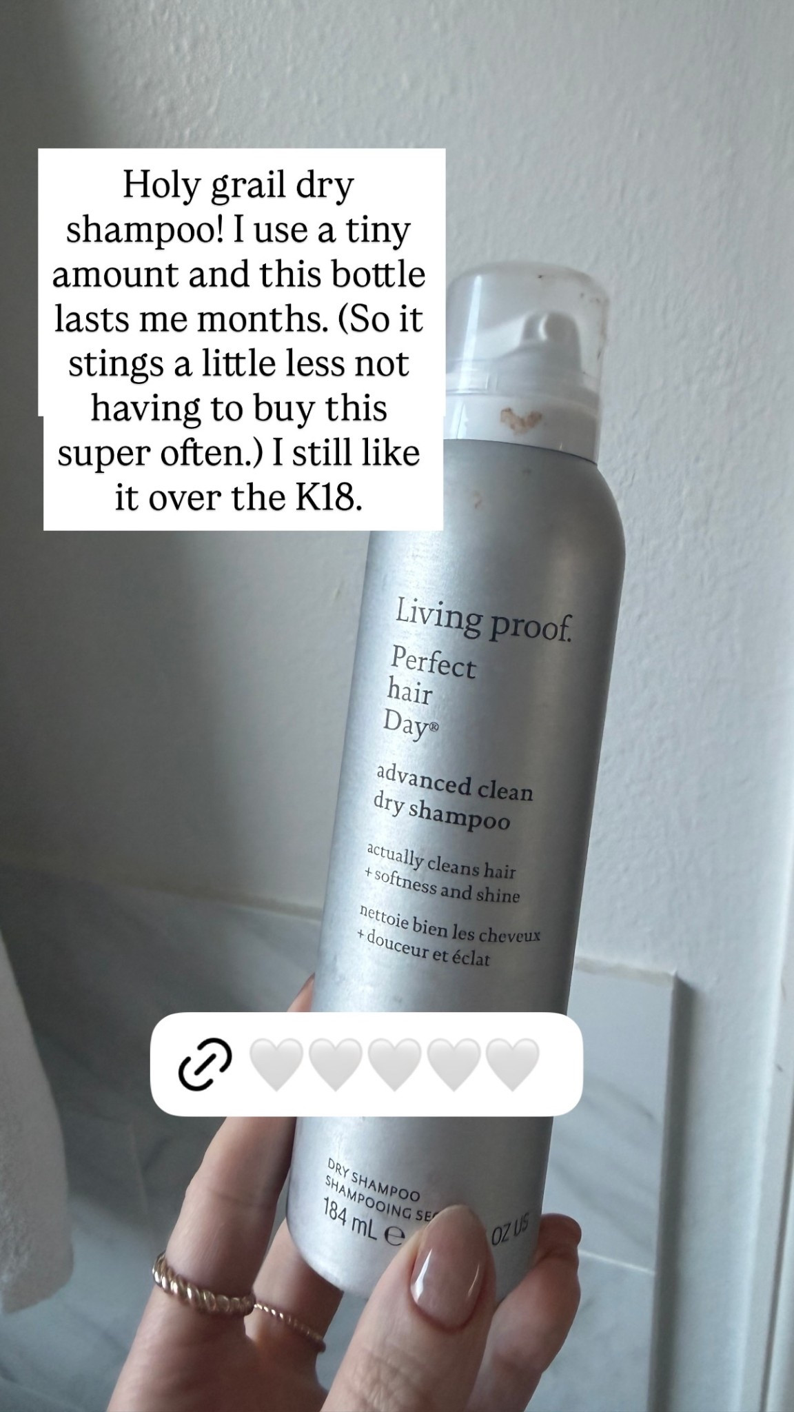 Holy grail dry shampoo! I use a tiny amount and this bottle lasts me months. (So it stings a little less not having to buy this super often.) I still like it over the K18.

#LTKBeauty #LTKOver40
