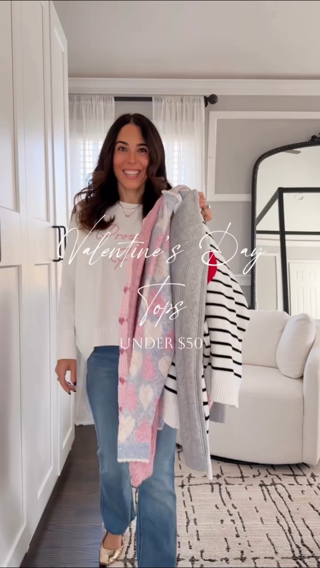 Valentine’s Day sweaters from Nordstrom Rack that are actually wearable 💗 All under $50, super soft, and easy to style with your everyday denim. Perfect for now and beyond Feb 14. 