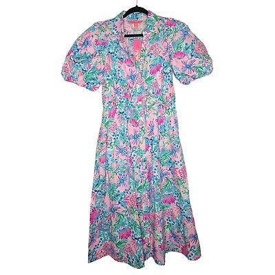 Lilly Pulitzer Tassie Elbow Sleeve Midi Dress Mandevilla Baby Paradise NWT Sz 8 | eBay US