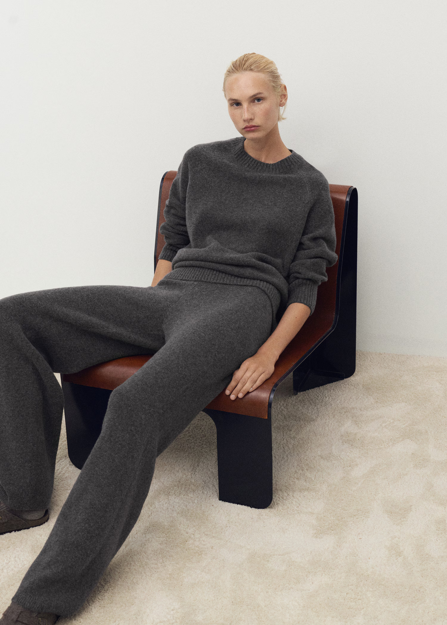 Straight knitted trousers | MANGO (UK)