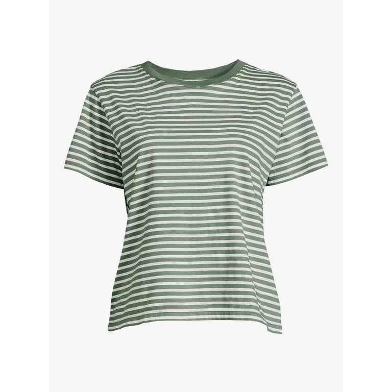 Free Assembly Women's Crop Box Tee with Short Sleeves | Walmart (US)