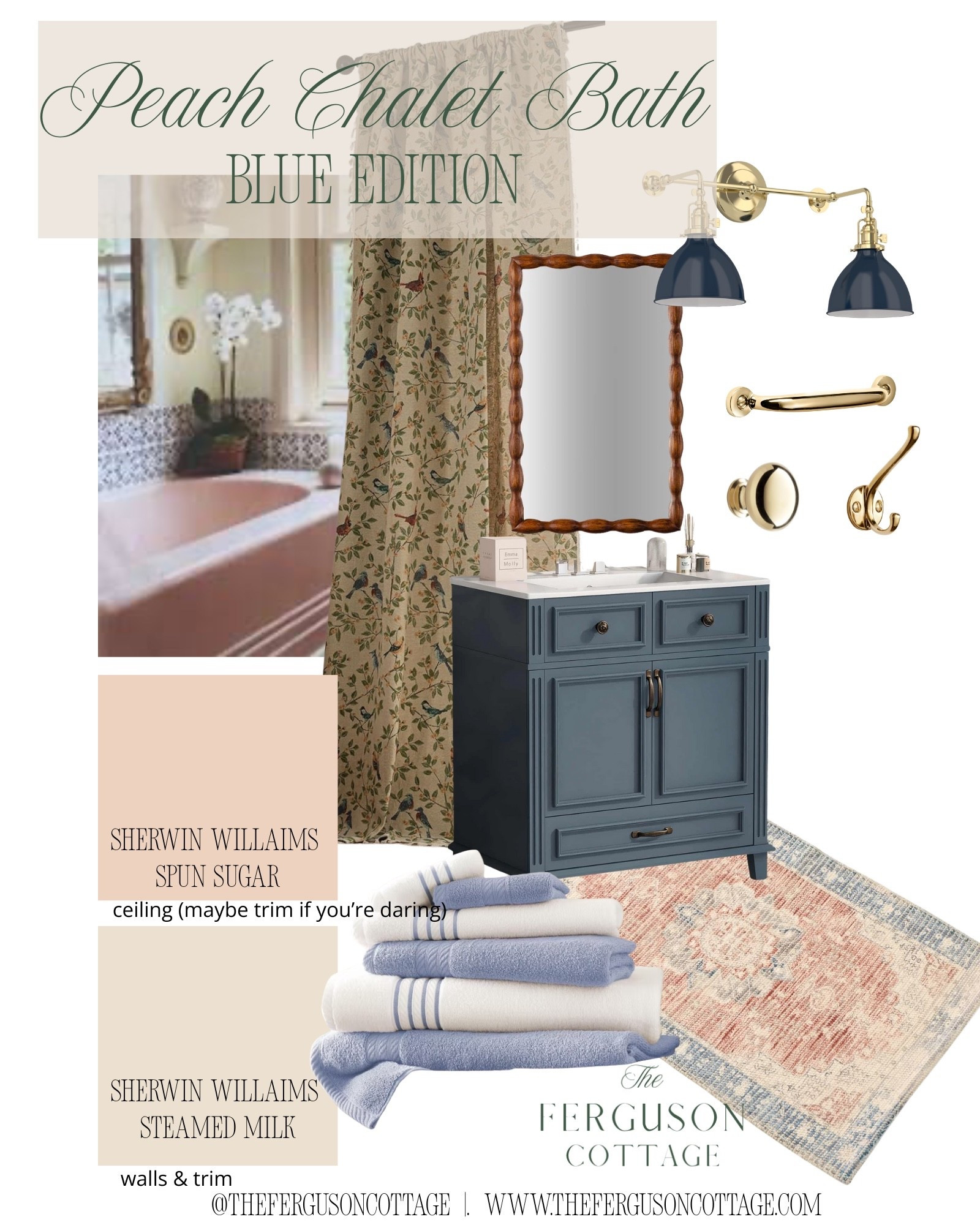 Currently in my design desk - we’re keeping a retro peach bathtub but giving the rest of the bathroom new life. 

Paint colors are starting points, always get a sample to test on your lighting in your space 

#LTKHome