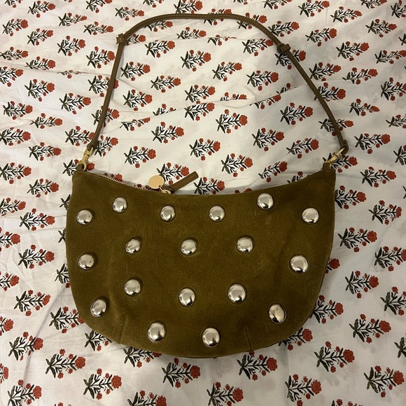 Clare v Studded Lune Olive Green Shoulder Bag | Poshmark