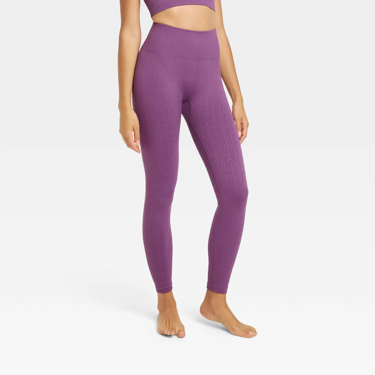 Women's High-Rise Textured Seamless 7/8 Leggings - JoyLab™ | Target