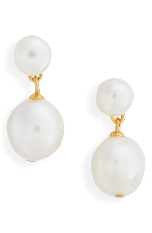 Éliou Sandra Freshwater Pearl Drop Earrings in White at Nordstrom | Nordstrom