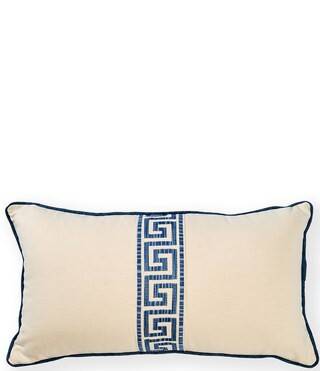 Greek Key Tape Embroidered Lumbar Decorative Pillow | Dillard's