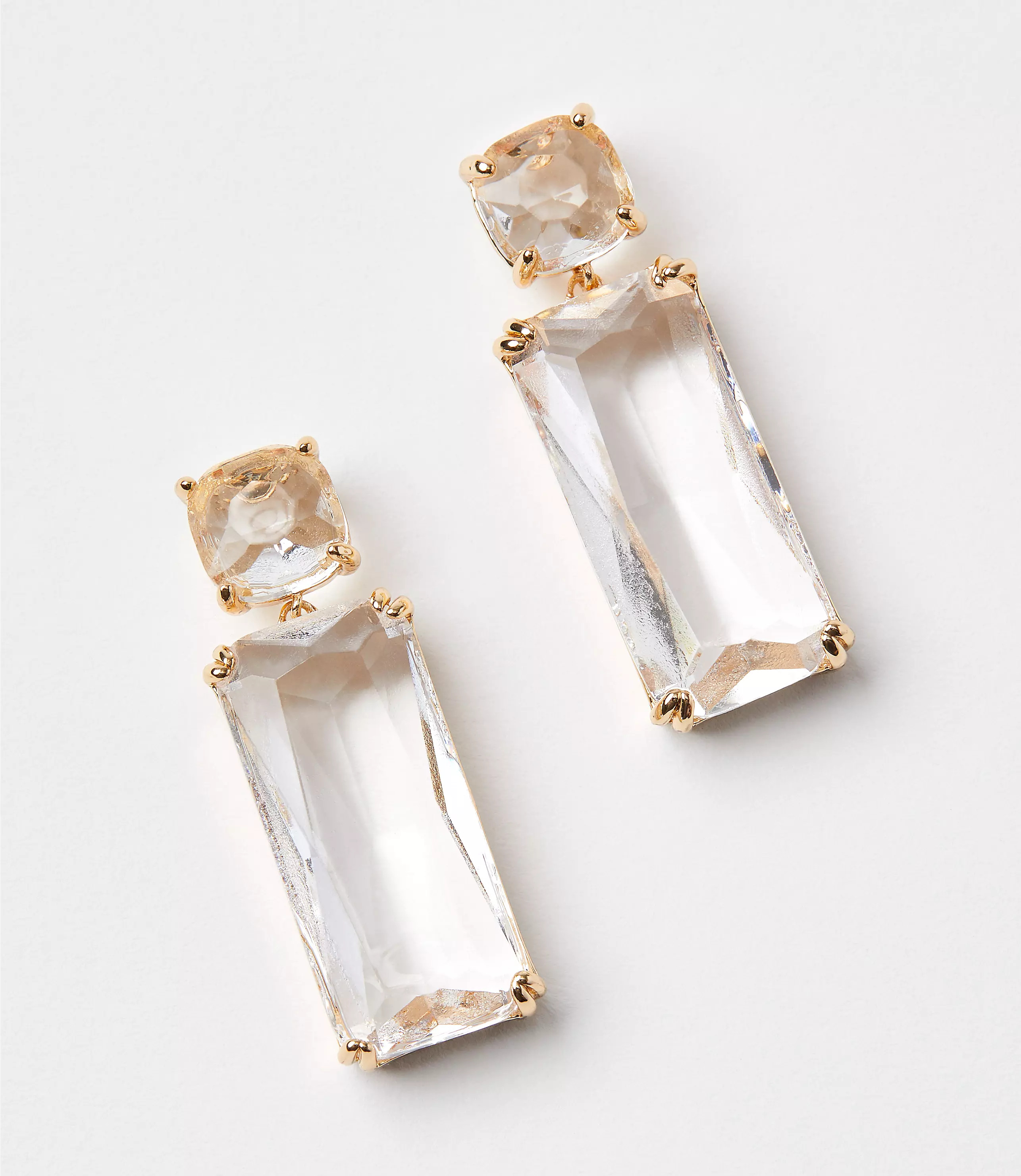 Crystal Baguette Drop Earrings | LOFT