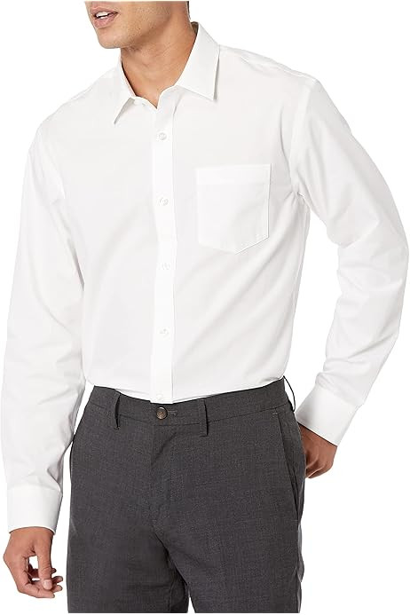 Amazon Essentials Men's Regular-fit Long-Sleeve Solid Oxford Shirt | Amazon (UK)
