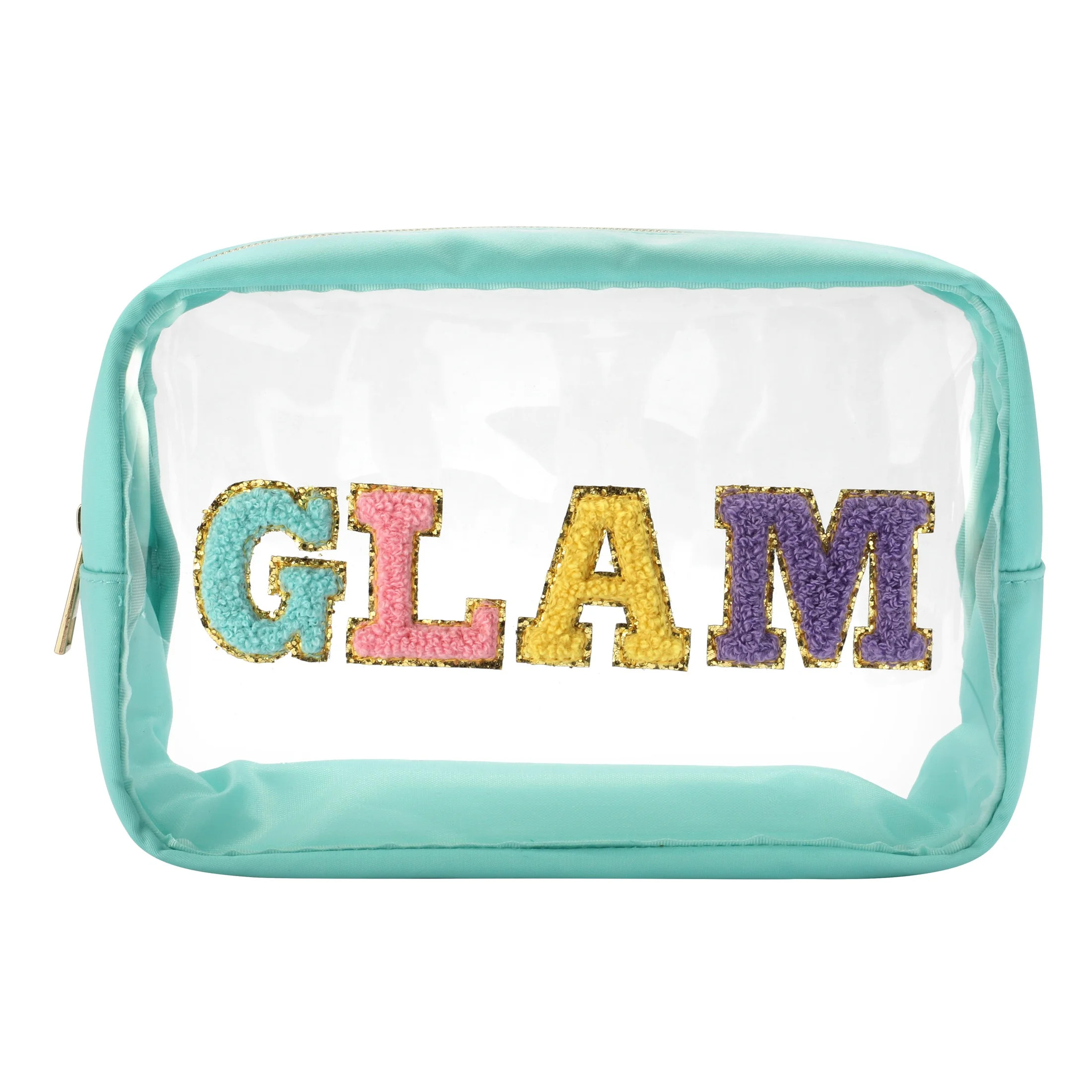 Nylon & PVC Glam Cosmetic Bag, Teal | Walmart (US)