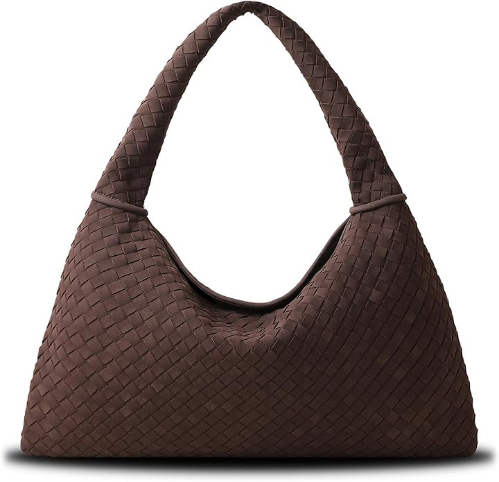 Vegan Leather Woven Tote, Vintage Suede Hobo, Suede Woven Purse, Large Leather Shoulder Bag Braid... | Amazon (US)
