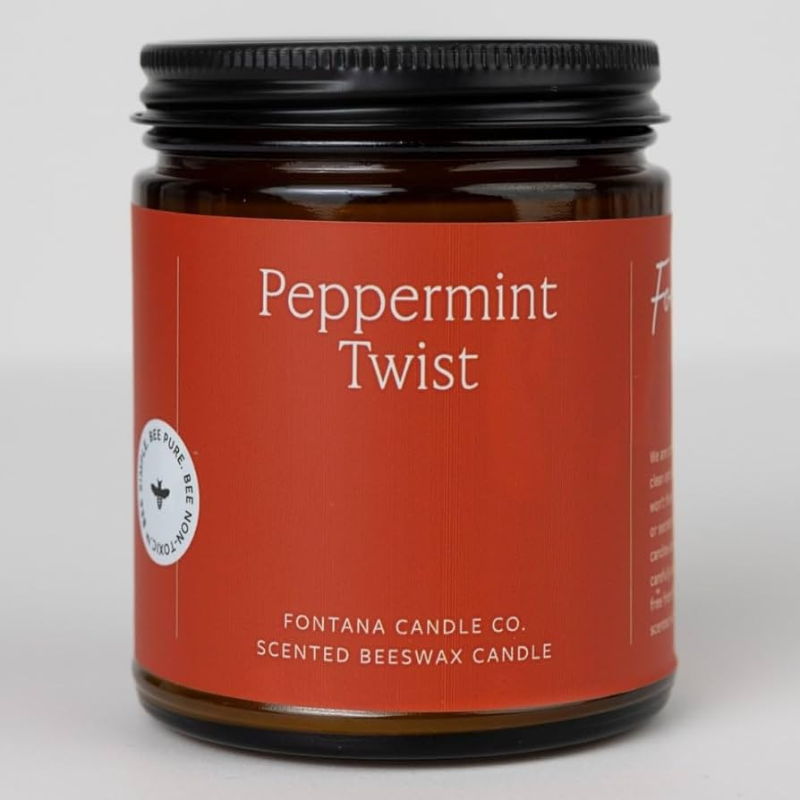 Fontana Candle Co - Peppermint Twist Candle | Lightly Scented Candle | Made from Beeswax and Coco... | Amazon (US)