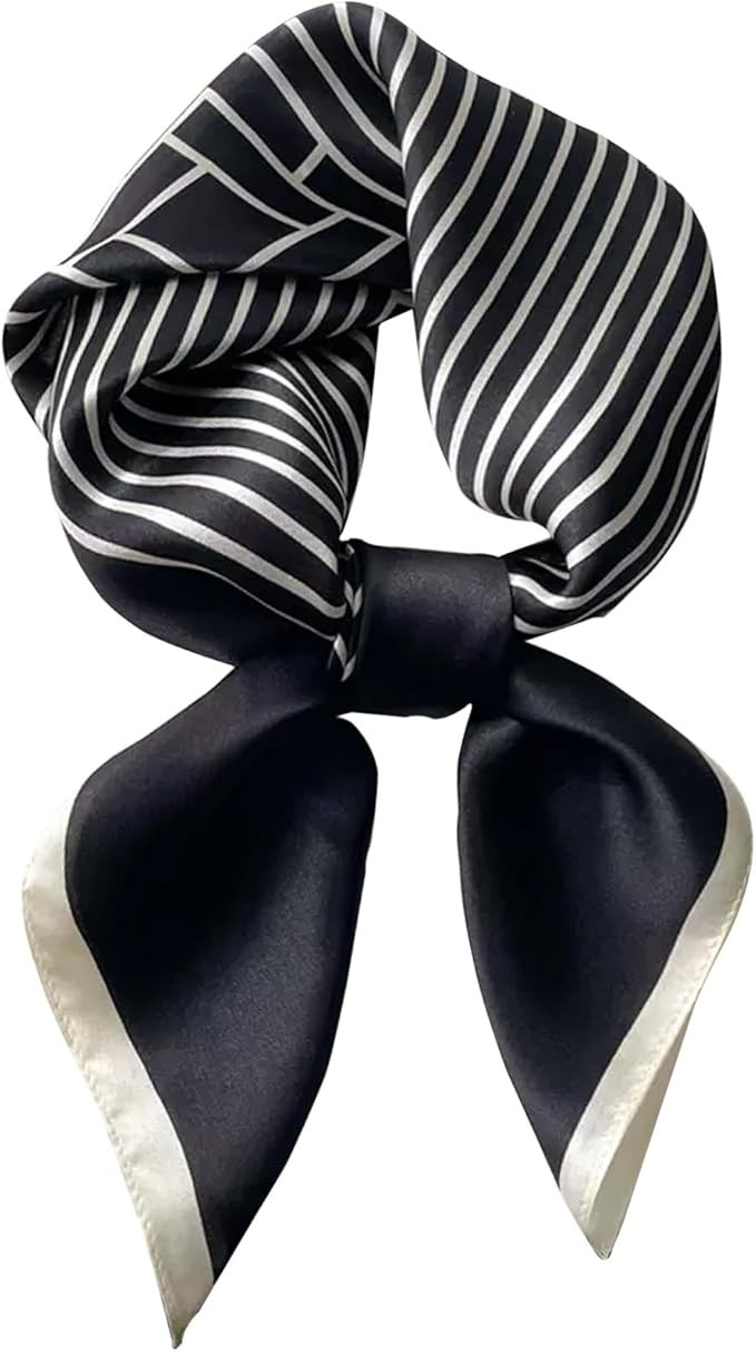 kcctoo 27.5" Mulberry Silk Feeling Head Scarf Women's Fashion Square Neck Satin Scarfs for Bag Ha... | Amazon (US)