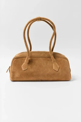 Tan Suede Long Handle Shoulder Bag | Avara