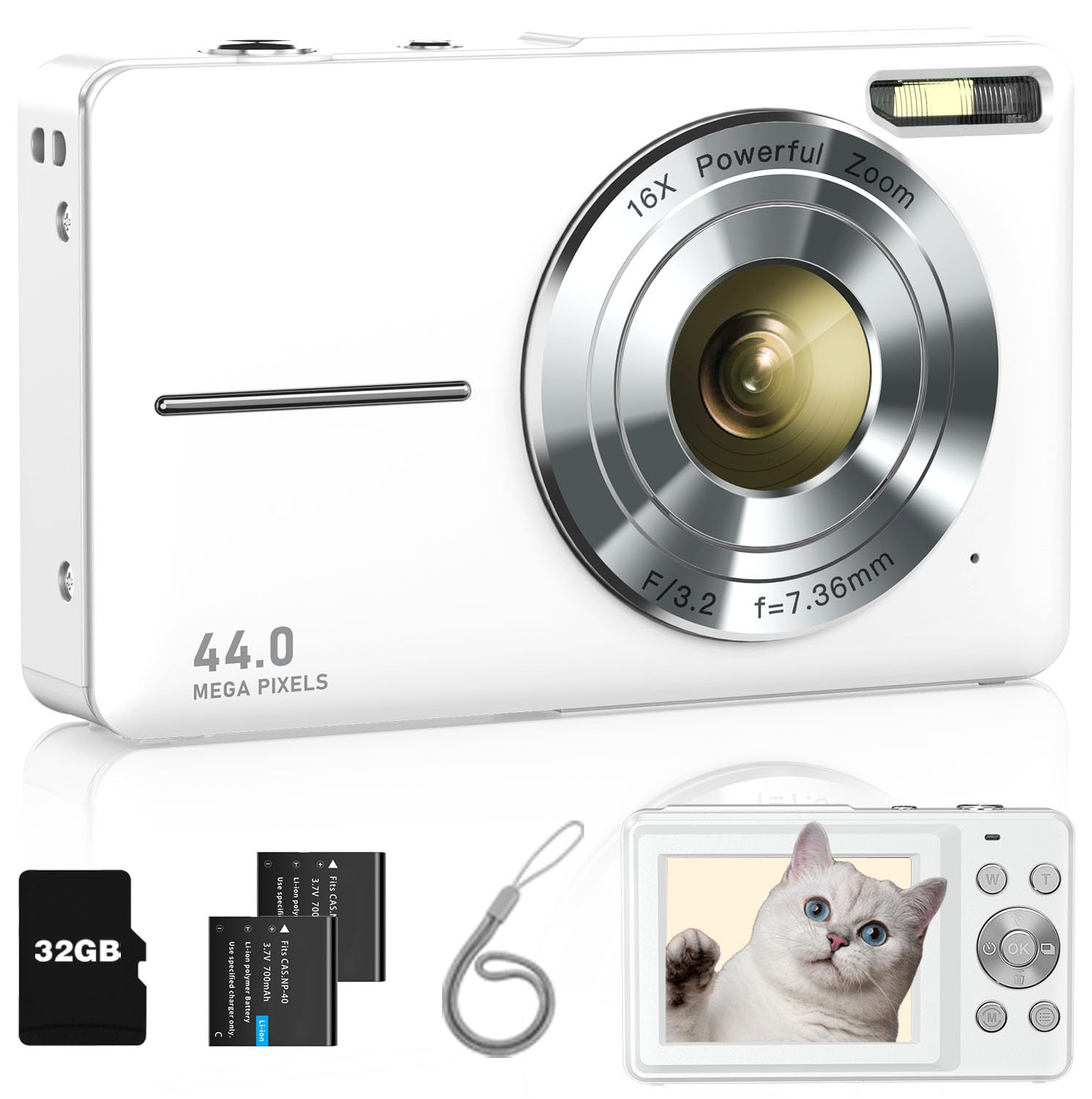 Digital Camera, Kids Camera FHD 1080P Point and Shoot Camera with 16X Zoom Anti Shake, Small Comp... | Amazon (US)