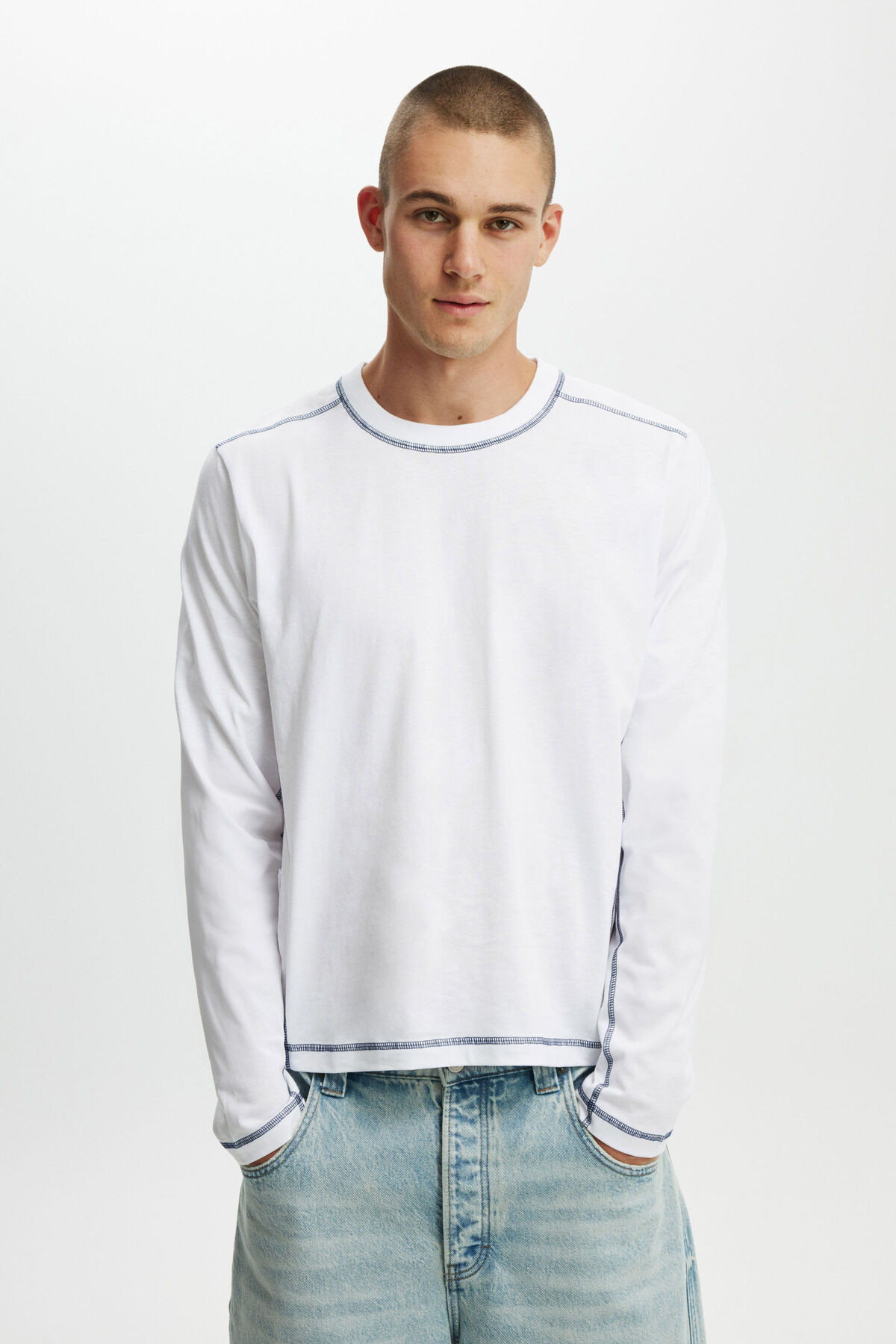 Cropped Fit Panelled Long Sleeve | Cotton On (ANZ)