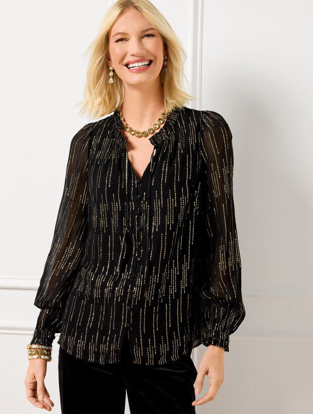 Metallic Clip Dot Top | Talbots