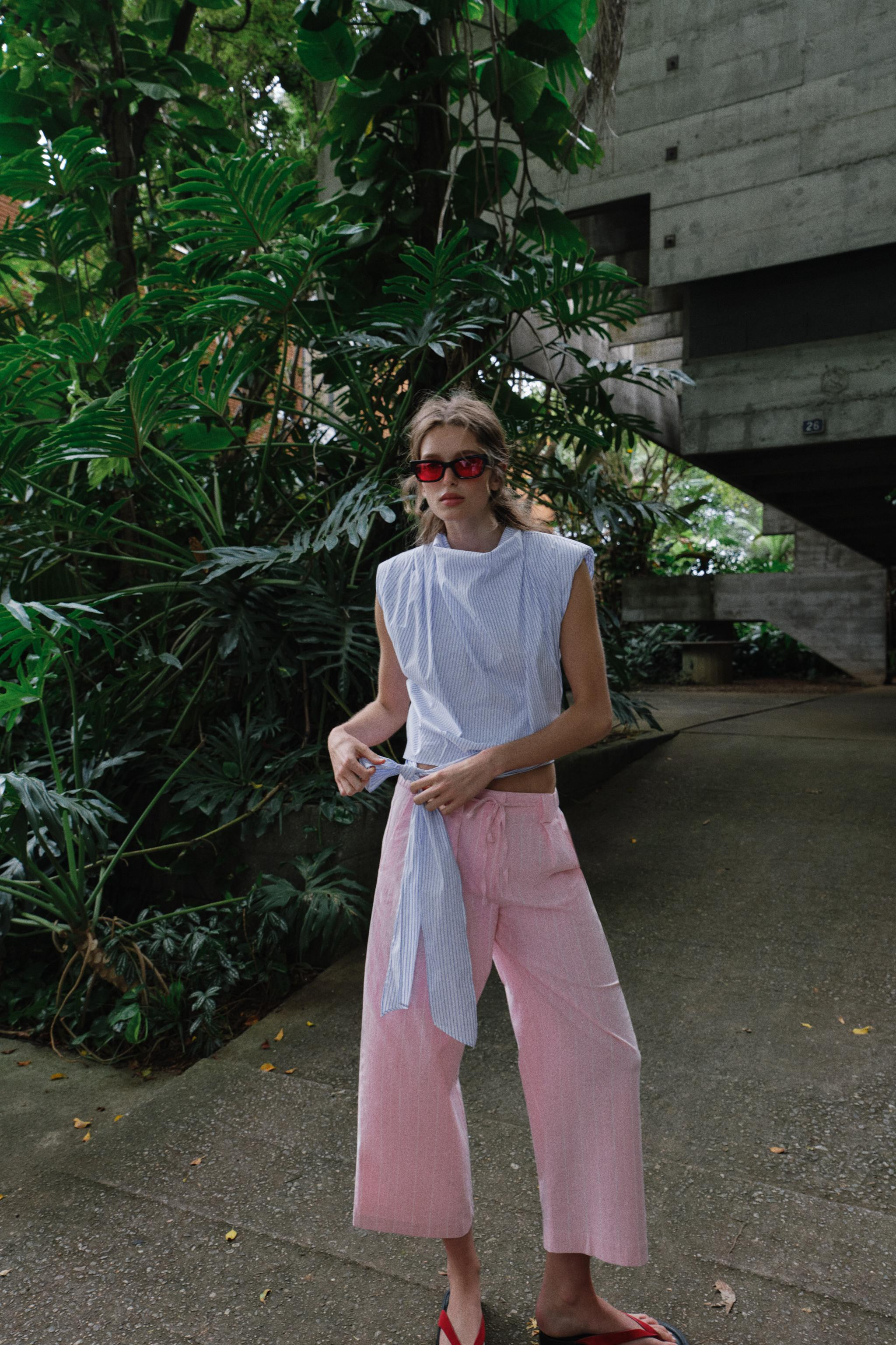 STRIPED SHOULDER PAD METALLIC THREAD TOP | Zara US