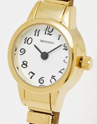 Sekonda womens adjustable bracelet watch with white dial in gold | ASOS (Global)