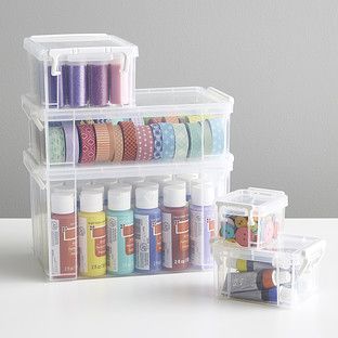 Large Storage Latch Box Translucent | The Container Store