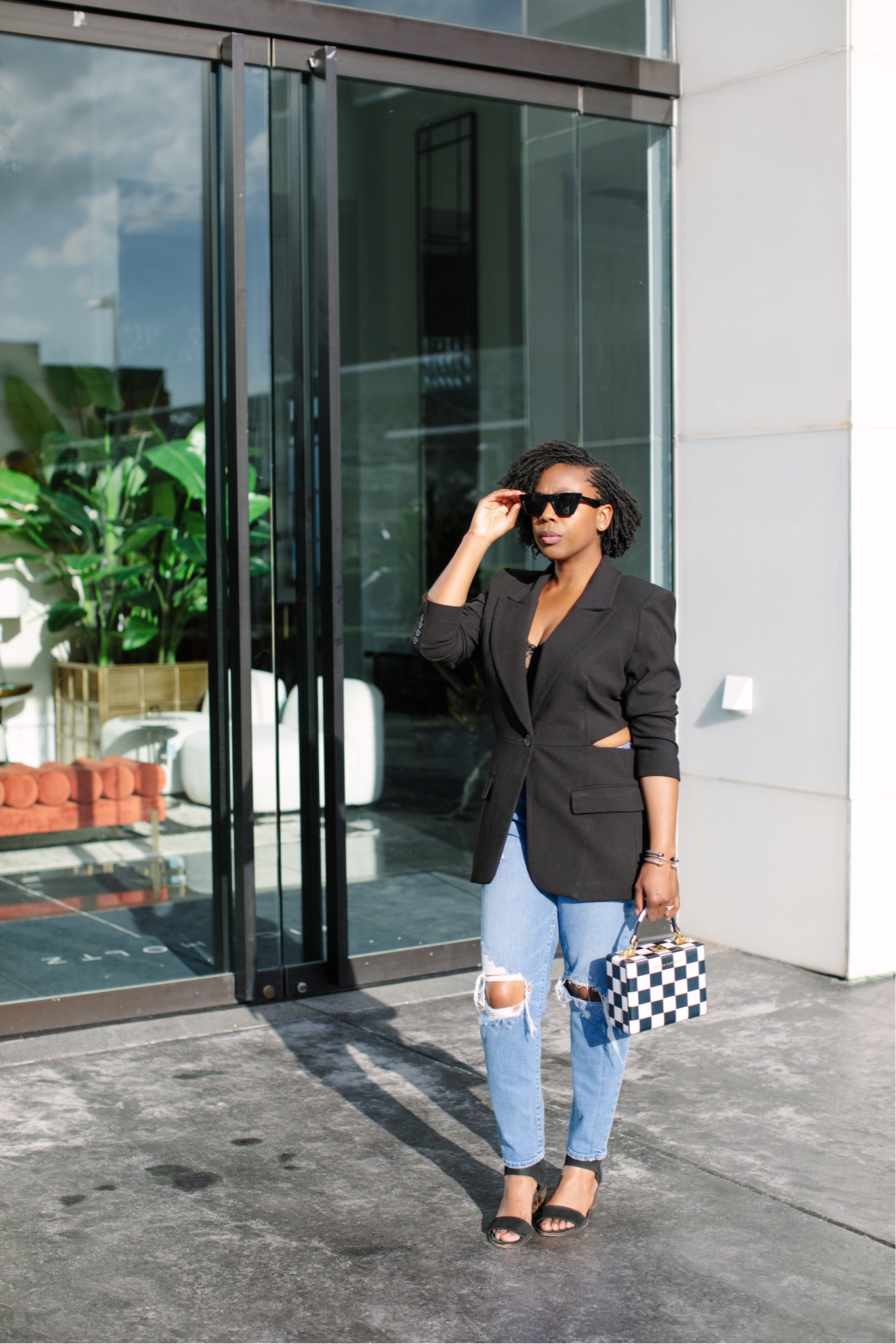 I love a good blazer. The cutouts on this one from Express show just enough skin. Of course, I had to pair it with my favorite bag from Brandon Blackwood.

#LTKfit #LTKstyletip