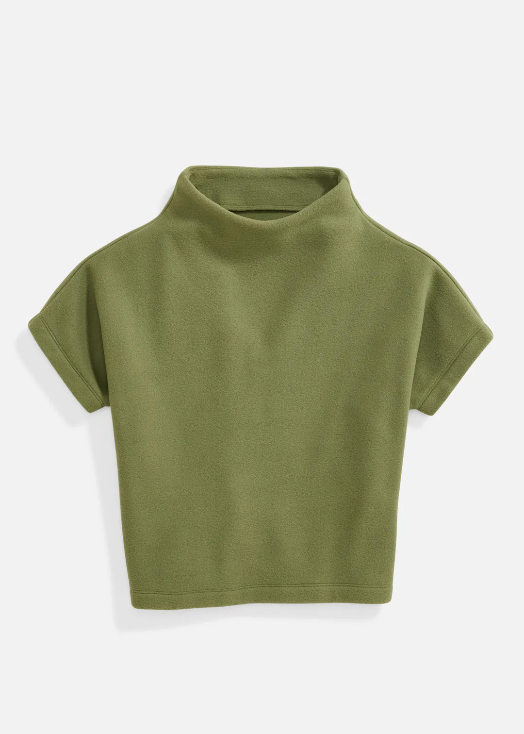 Marks Street Mock Neck in Vello Fleece (Army Green) | Dudley Stephens