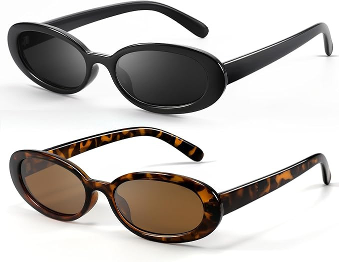 DANAMY Sunglasses Womens Retro Oval Sunglasses for Women Men Fashion Small Oval Sun Glasses 90s V... | Amazon (US)