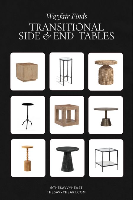 Wayday sale! Round and square and inside tables for living rooms and bedrooms. Transitional, contemporary, modern tables