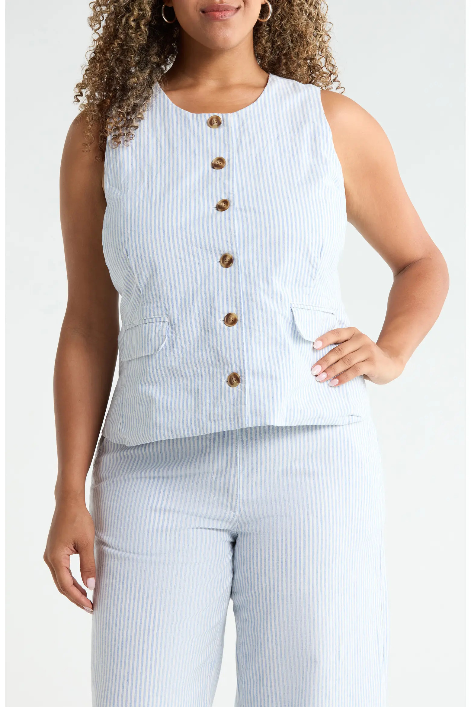 Caslon® Front Button Vest (Women) | Nordstrom | Nordstrom