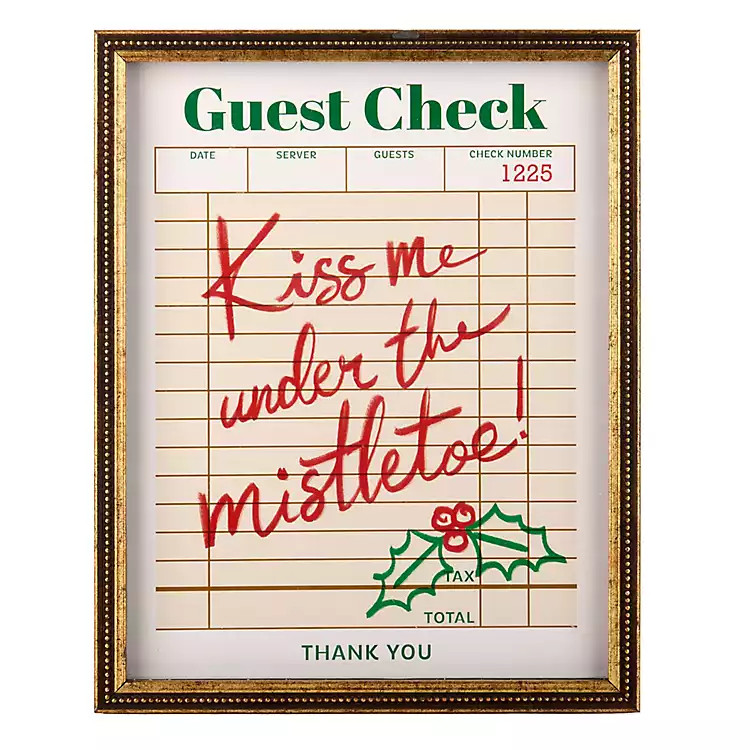 New! Mistletoe Guest Check Wall Plaque | Kirklands