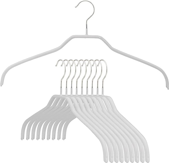Mawa Narrow Petite Clothing Hangers, Steel Hanger with Non-Slip Coating, for Shirts, Dresses, Sui... | Amazon (US)