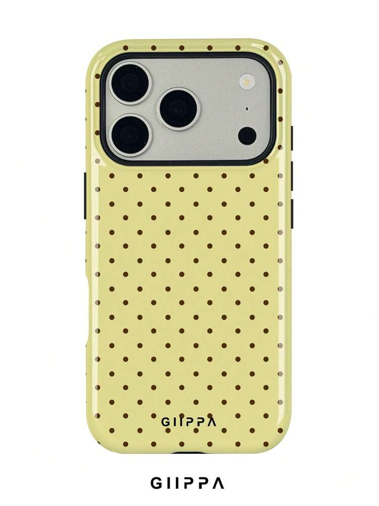 GIIPPA 1pc Cream Yellow Base With Brown Polka Dot Pattern Design, Phone 17 Pro Max Phone Case, Co... | SHEIN