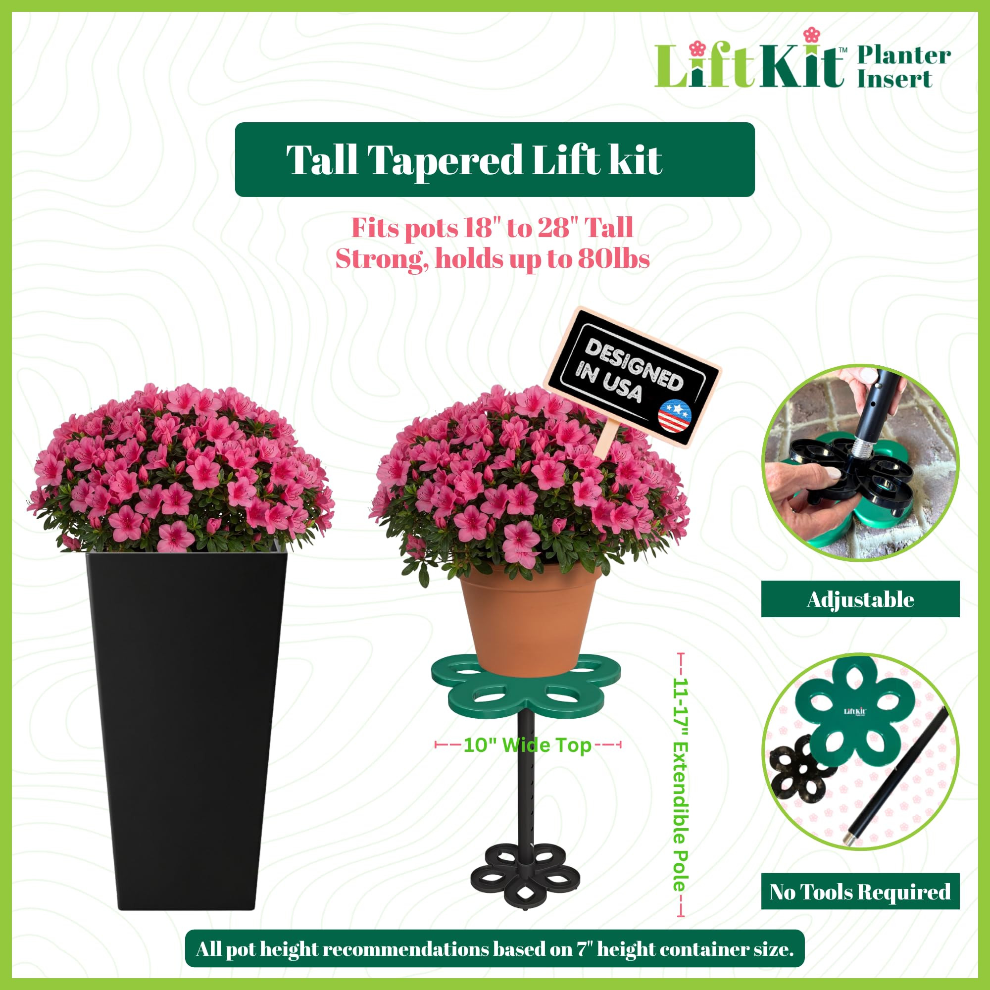 Tall Tapered Plant Riser Fill Bottom of Tall Flower Pots and Large Plant Containers | Indoor and ... | Amazon (US)