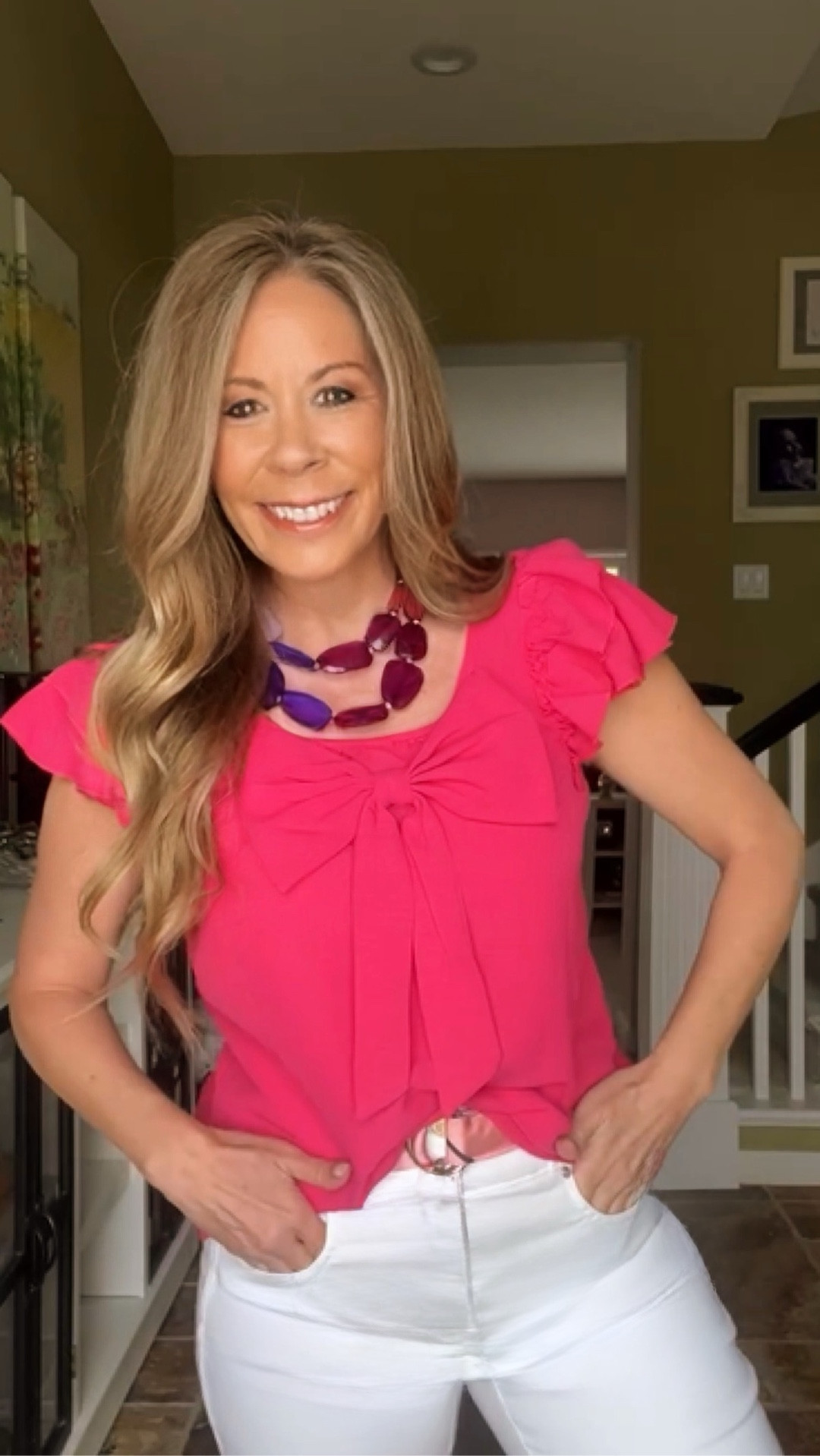 The cutest spring top!

Affordable 
Feminine 
Loose
Ruffle 
30 colors
Petite friendly 
And bow in back

but I wear it backwards because I have long hair.( unless I wear my hair in a ponytail) I’m 5’2” wearing an xs (plenty of room) tts or size down 

It is so cute with white jeans or shorts for resort time or spring styles 

Xo,
Jill 💋

#LTKOver40 #LTKPetite #LTKSpringSale