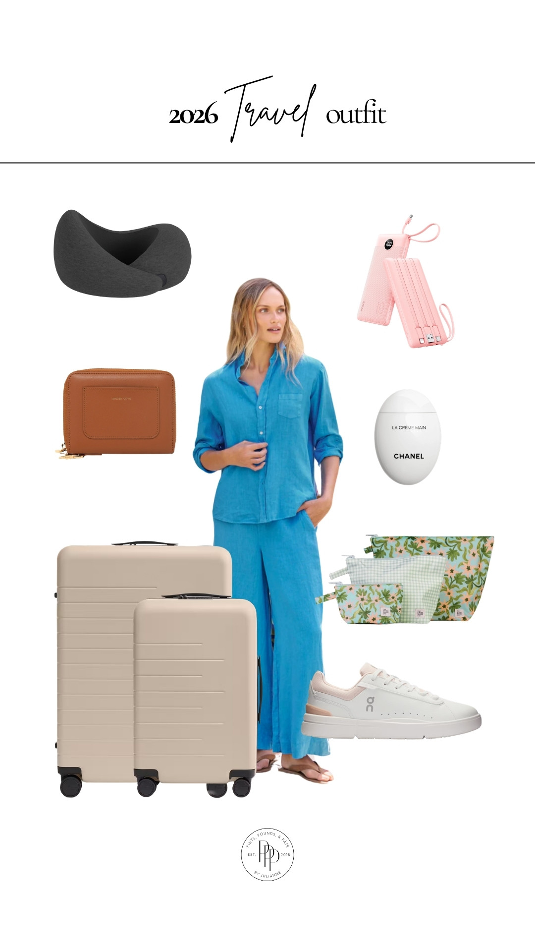 Travel day favorites ✈️ Comfy matching set, sneakers, luggage, packing pouches, portable chargers + all the little essentials that make traveling so much easier. 

 #LTKootd #LTKSeasonal #LTKTravel