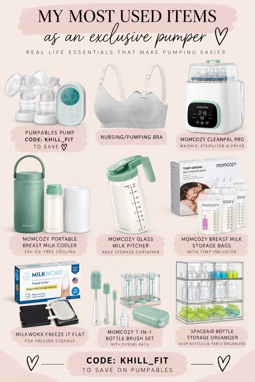 I also linked another freeze it flat option I like better!!! And I found another nursing/pumping bra I like that I’ll link also!