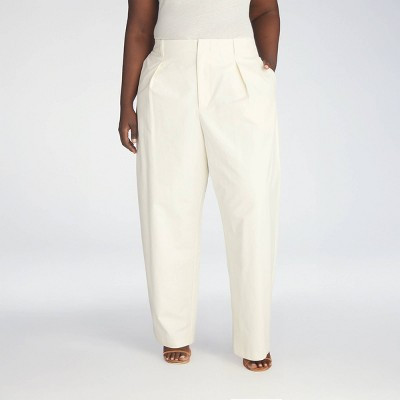 KBB by KAHLANA Women's 'The Mid-Rise Barrel Leg Trousers' - Cream 28 | Target