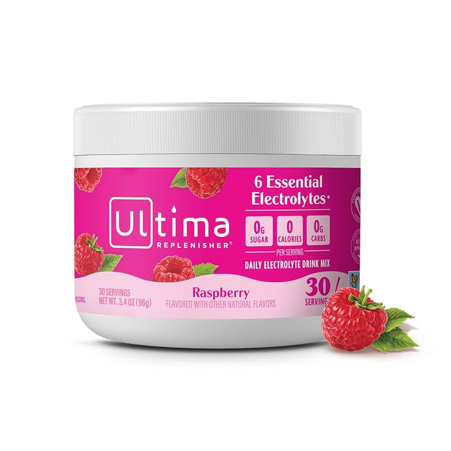 Ultima Replenisher Daily Electrolyte Powder Drink Mix – Sugar Free – Raspberry, 30 Servings ... | Amazon (US)