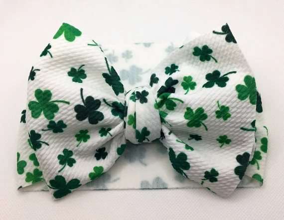 Shamrock Headwrap, St Patrick's head wrap, Big Baby headband, Headwrap, Big  Bow, Shamrock headba... | Etsy (US)