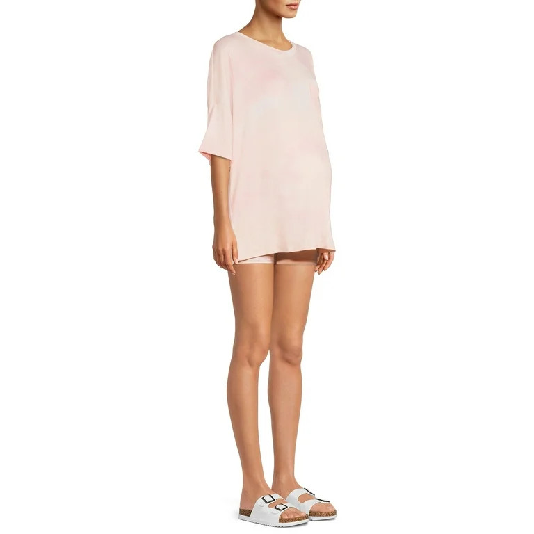 Time and Tru Women's Maternity T-Shirt and Bike Shorts Set, 2-Piece - Walmart.com | Walmart (US)