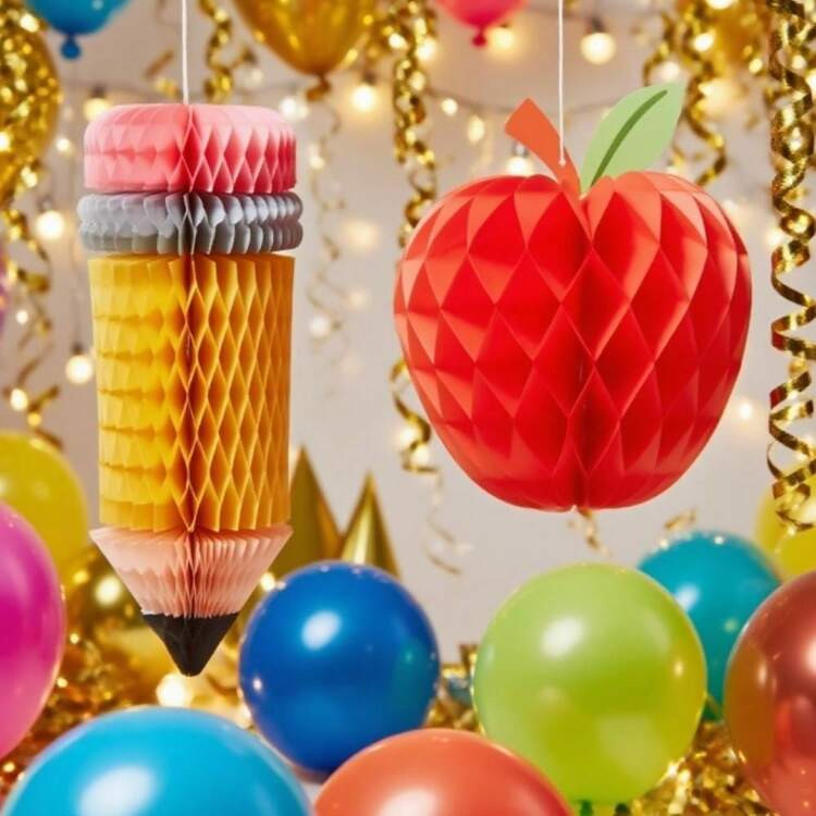 Back-To-School Decoration Set, 3D Pencil And Apple, For Classrooms, Celebrations | SHEIN