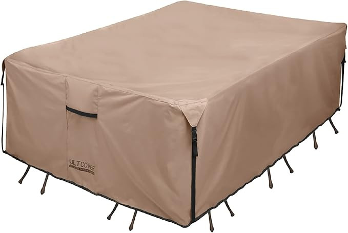 ULTCOVER Rectangular Patio Heavy Duty Table Cover - 600D Tough Canvas Waterproof Outdoor Dining T... | Amazon (US)