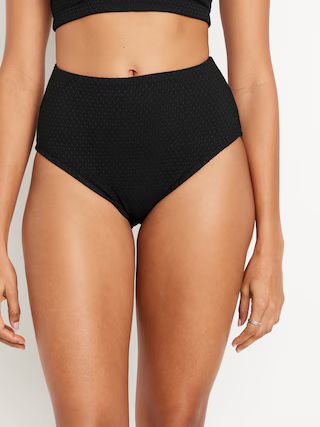 High-Waisted Crochet Bikini Swim Bottoms | Old Navy (US)