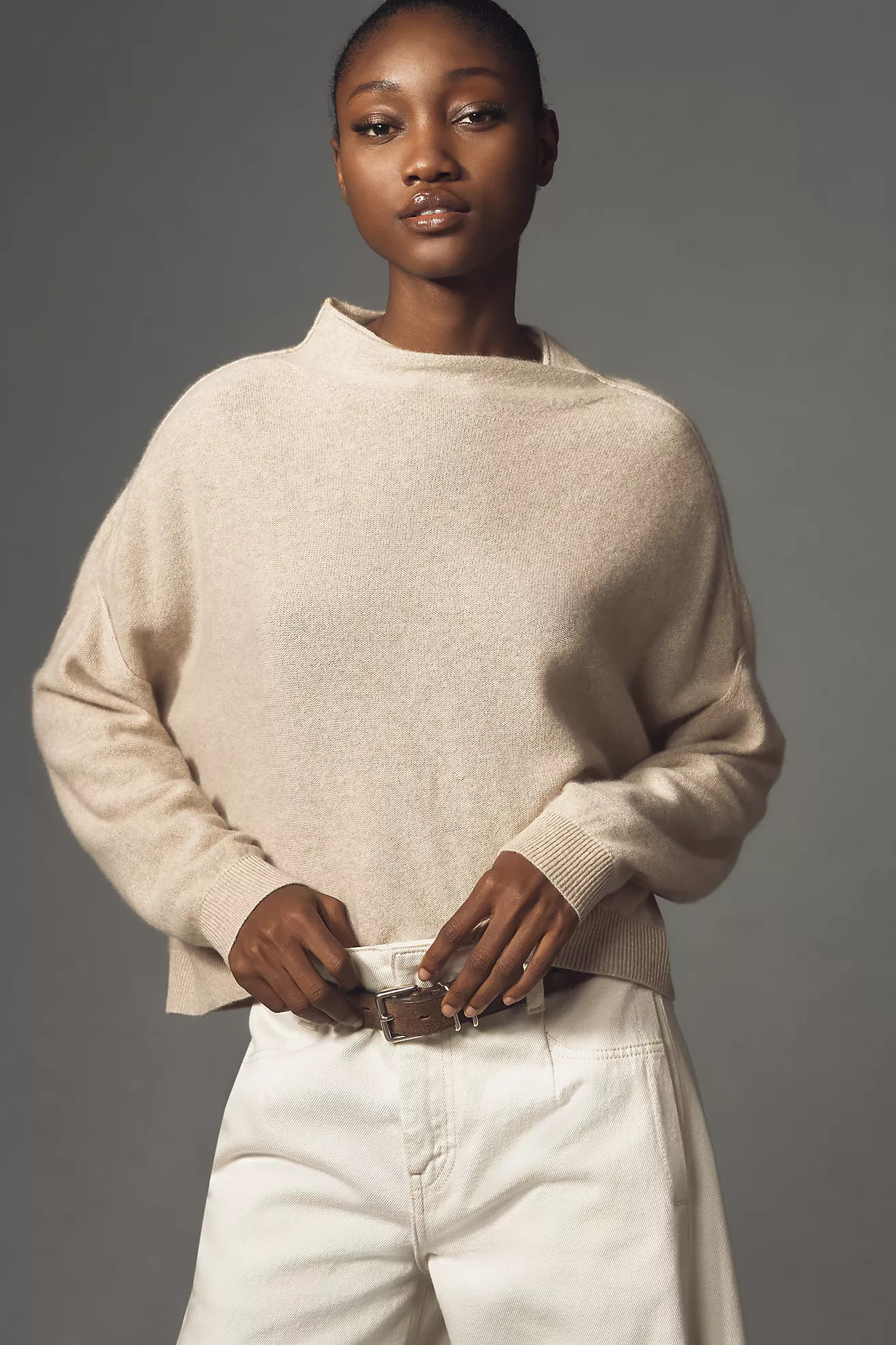 The Alani Cashmere Mock-Neck Sweater by Pilcro | Anthropologie (US)