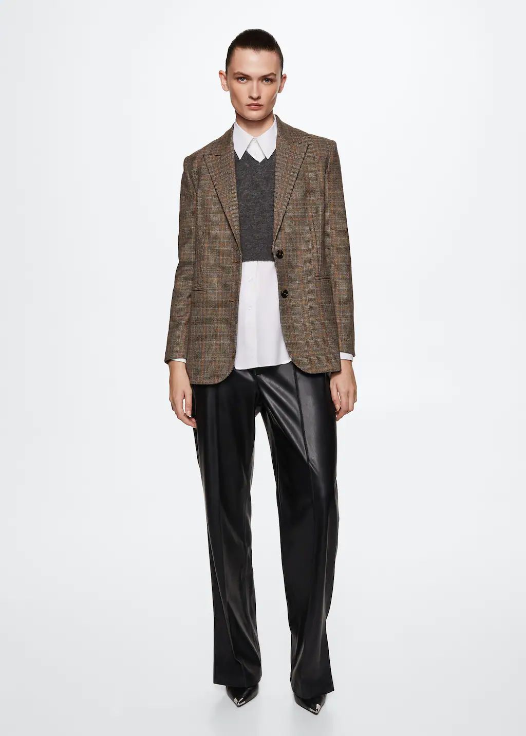 Check suit blazer -  Women | Mango USA | MANGO (US)