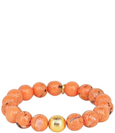 BuDhaGirl Marble Beaded Stretch Bracelet - Peach | Dillard's
