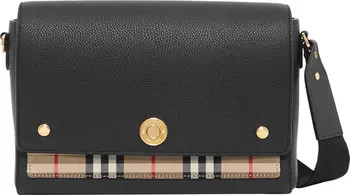 Burberry Note Leather & Vintage Check Crossbody Bag | Nordstrom | Nordstrom