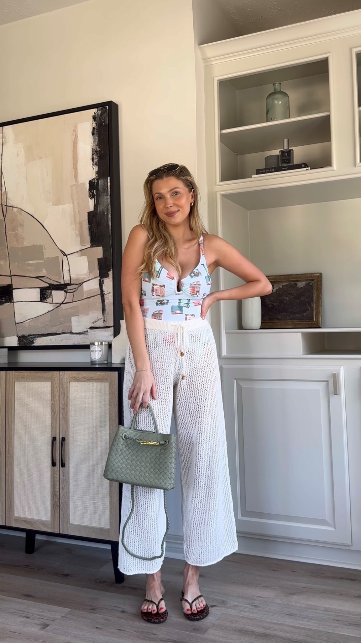 Summer vacation outfit! Wearing a size M in the swimsuit and coverup pants. Currently 30% off + code SHORTSAF stacks for an additional 15% off!

#LTKSeasonal #LTKSwim #LTKSaleAlert