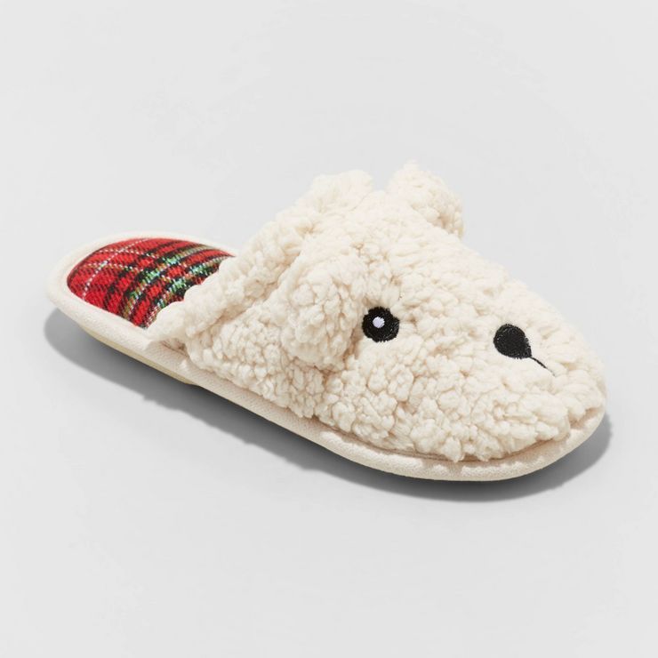 Toddler Girls' Plain Bear Slide Slippers - Wondershop™ Ivory | Target