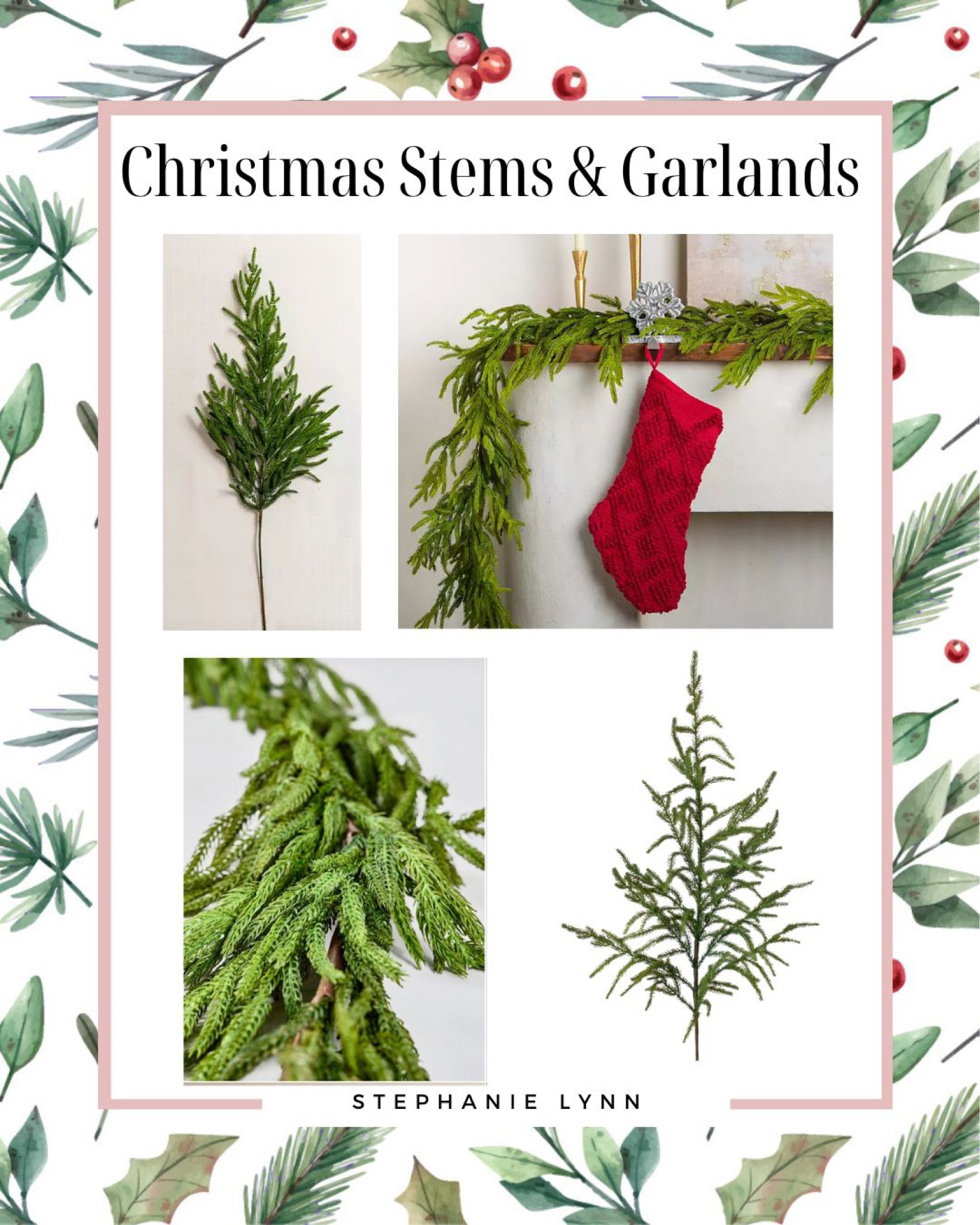 All the holiday and Christmas greenery is currently in stock, get it now before it sells out like last year. Especially the Kirkland’s Norfolk Pine Natural Touch Garland both in 5 ft and 15ft that is identical yet more affordable than the Alfloral natural touch pine garland. I’m linking both the garlands and the stems from Afloral and Kirklands. Happy Shopping! Look for less Budget friendly Holiday decor. atural touch pine garland, wreath, branch, artificial tree 



#LTKSeasonal #LTKhome #LTKHoliday