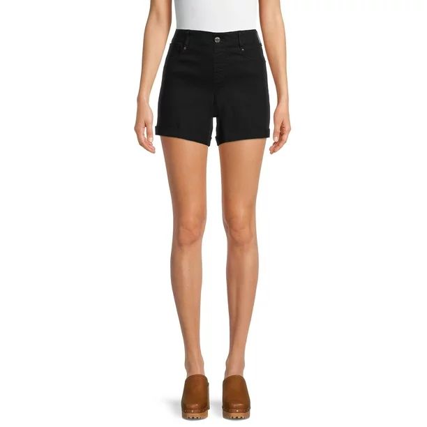 Time and Tru Women's Denim Shorts with Cuffed Hem | Walmart (US)